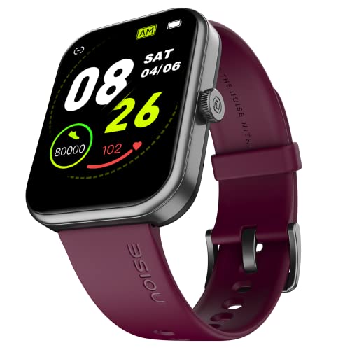 Noise Pulse 2 Max 1.85' Display, Bluetooth Calling Smart Watch, 10 Days Battery, 550 NITS Brightness, Smart DND, 100 Sports Modes, Smartwatch for Men and Women (Deep Wine)