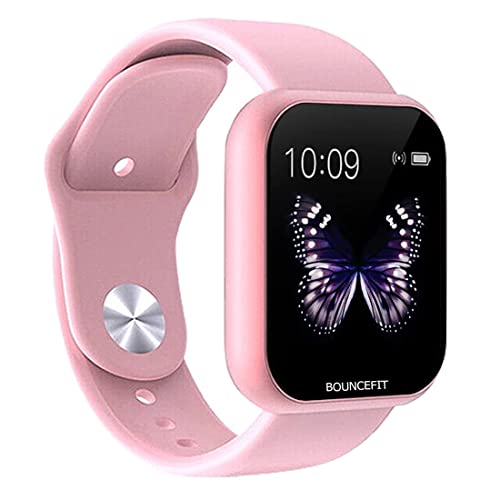 Bouncefit m i D20 Y68 Fitness Band Smartwatch – Single Touch Interface, Water Resistant, Workout Modes, Quick Charge Sports Smartwatch for Boys and Girls – Pink