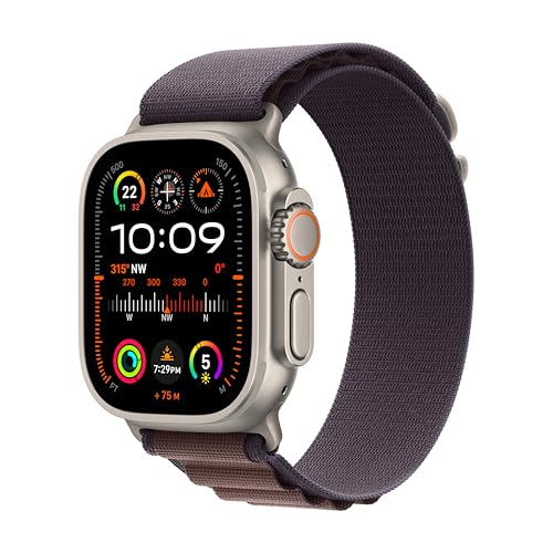 Apple Watch Ultra 2 [GPS + Cellular 49mm] Smartwatch with Rugged Titanium Case & Indigo Alpine Loop Large. Fitness Tracker, Precision GPS, Action Button, Extra-Long Battery Life, Bright Retina Display